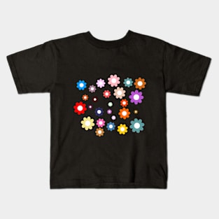 Cute flowers on black Kids T-Shirt